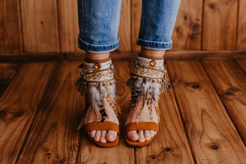 Boho Ankle Wrap Beach Sandals