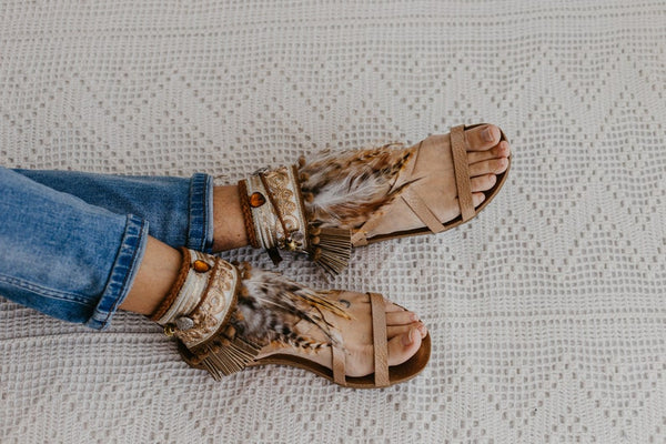 Boho Ankle Wrap Beach Sandals
