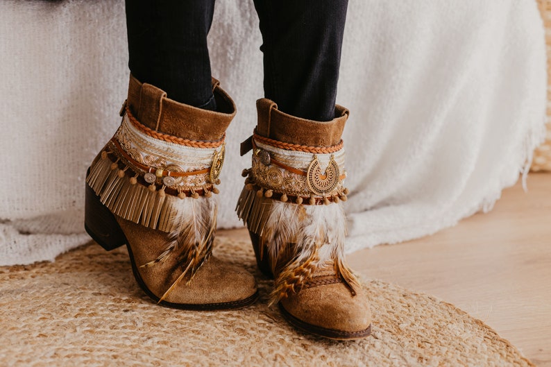 Boho Feathered Festival Boot Covers