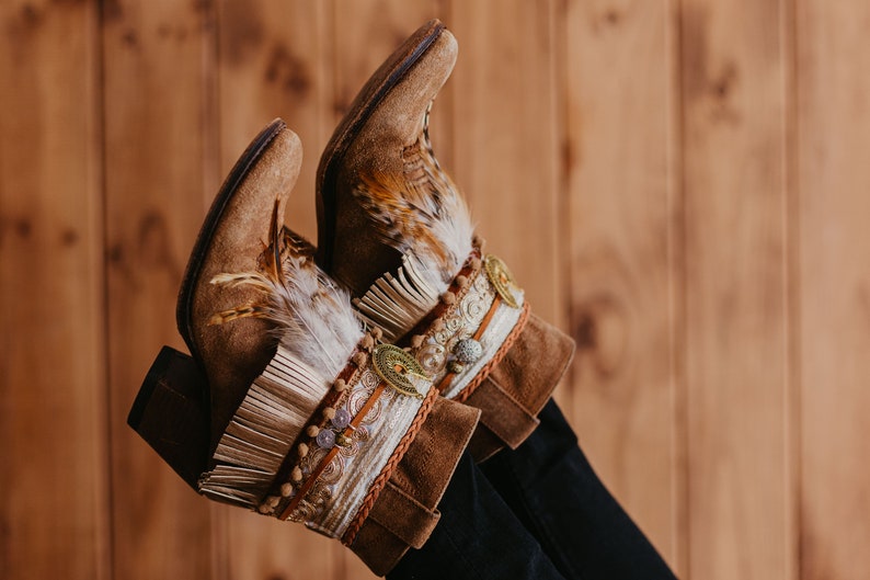 Boho Feathered Festival Boot Covers