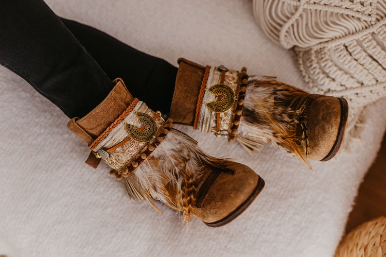 Boho Feathered Festival Boot Covers