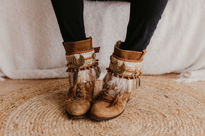 Boho Feathered Festival Boot Covers