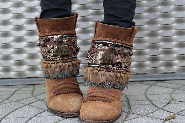 Boho Style Folk Boot Covers