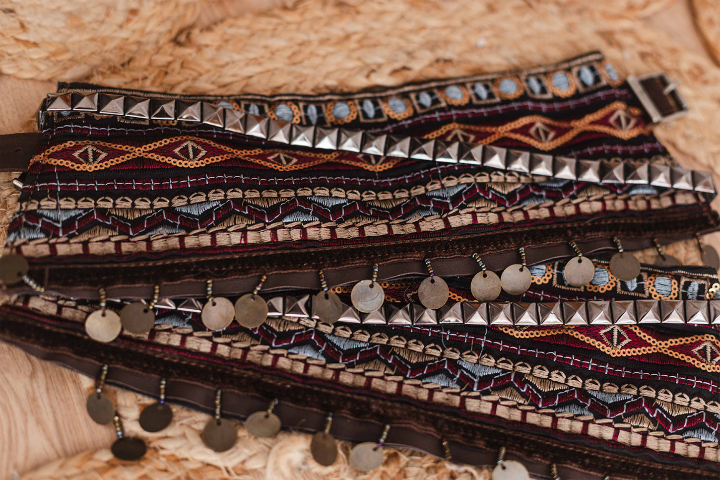 Brown Velvet And Metallic Pyramids Unique Boot
