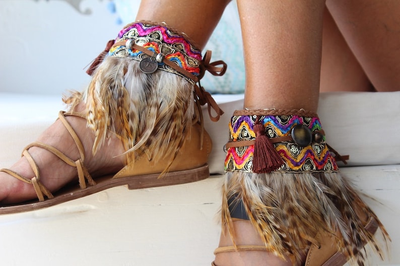 Fashionable Boho Feather Sandals