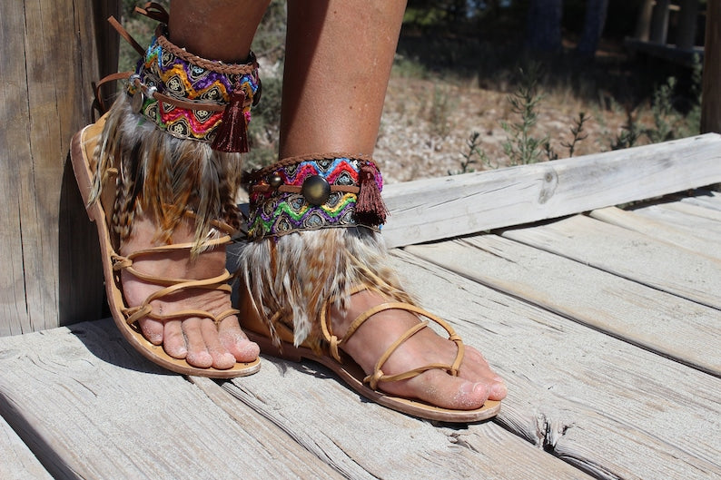Fashionable Boho Feather Sandals