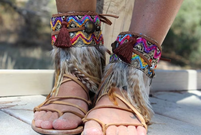 Fashionable Boho Feather Sandals