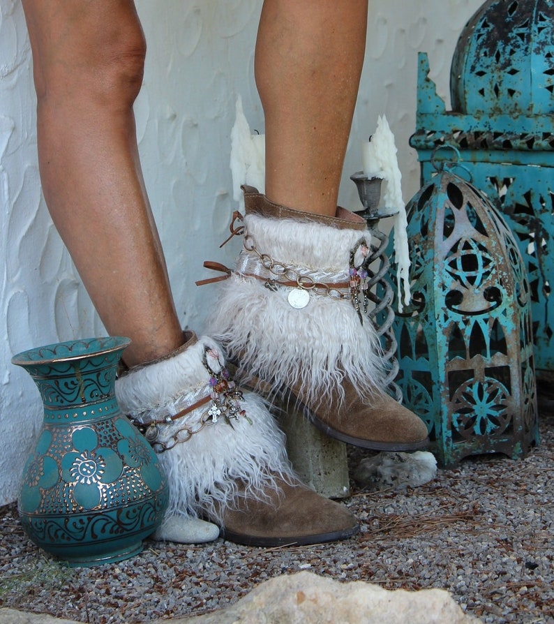 Faux Fur Ankle Boot Wrap Cuffs