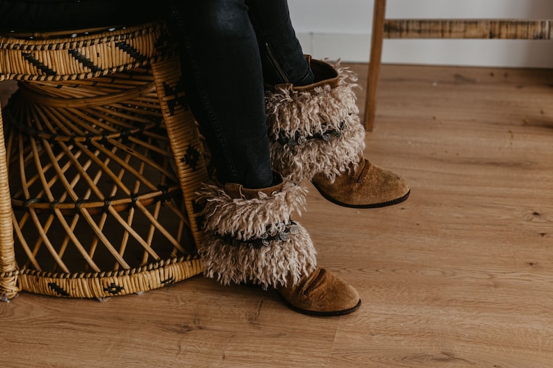 Faux Furry Leather Fur Boot Covers