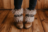 Faux Furry Leather Fur Boot Covers