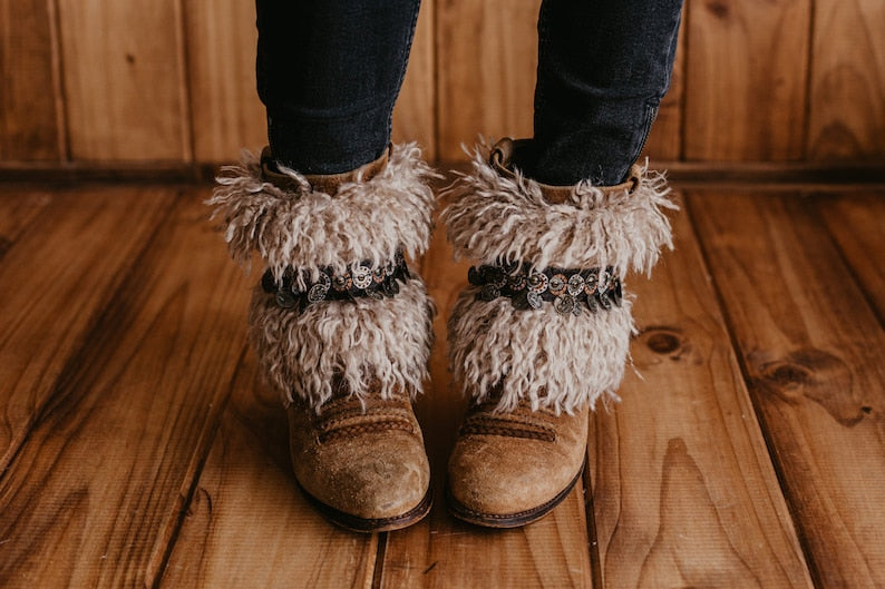 Faux Furry Leather Fur Boot Covers