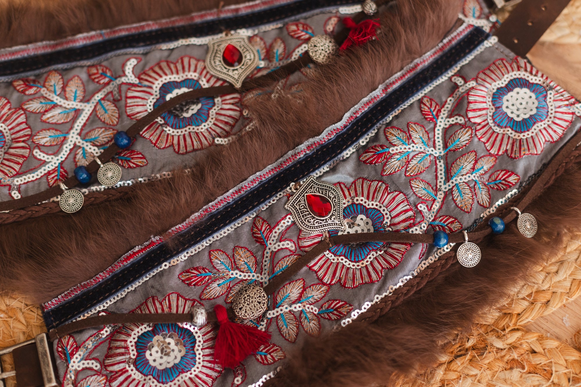 Floral Fur Covers Western Boot