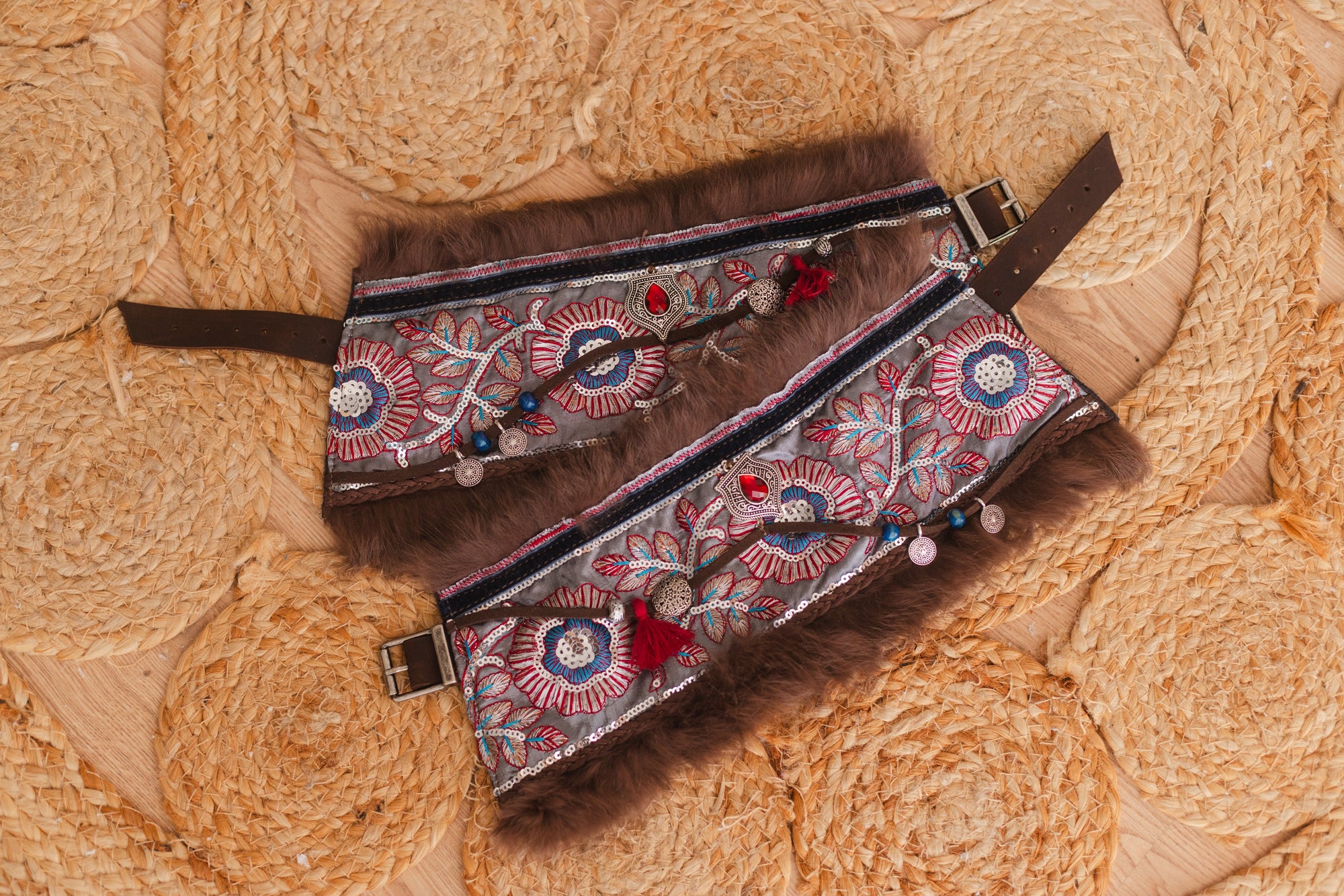 Floral Fur Covers Western Boot