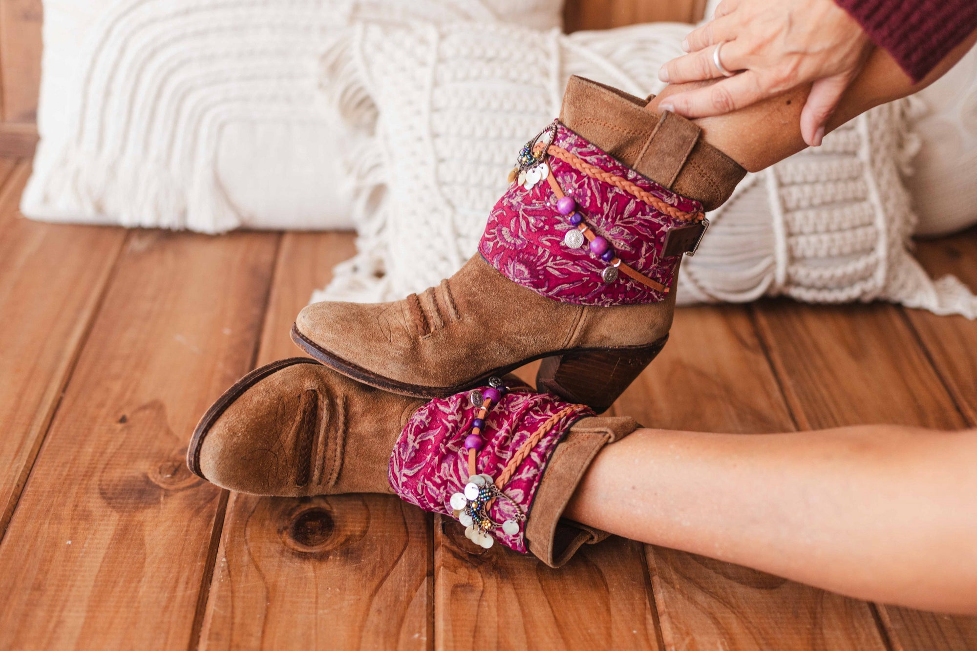 Floral Silk Scarf Perfect Boot