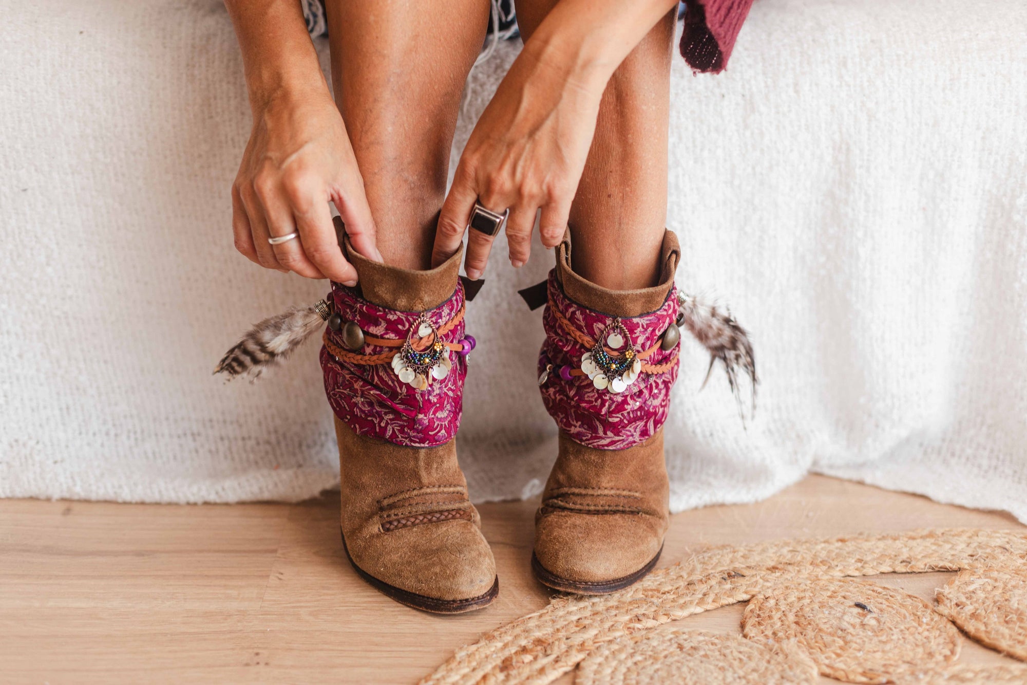 Floral Silk Scarf Perfect Boot