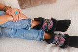 Fur Edges & Antique Gold Pendant Boot