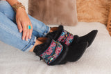 Fur Edges & Antique Gold Pendant Boot