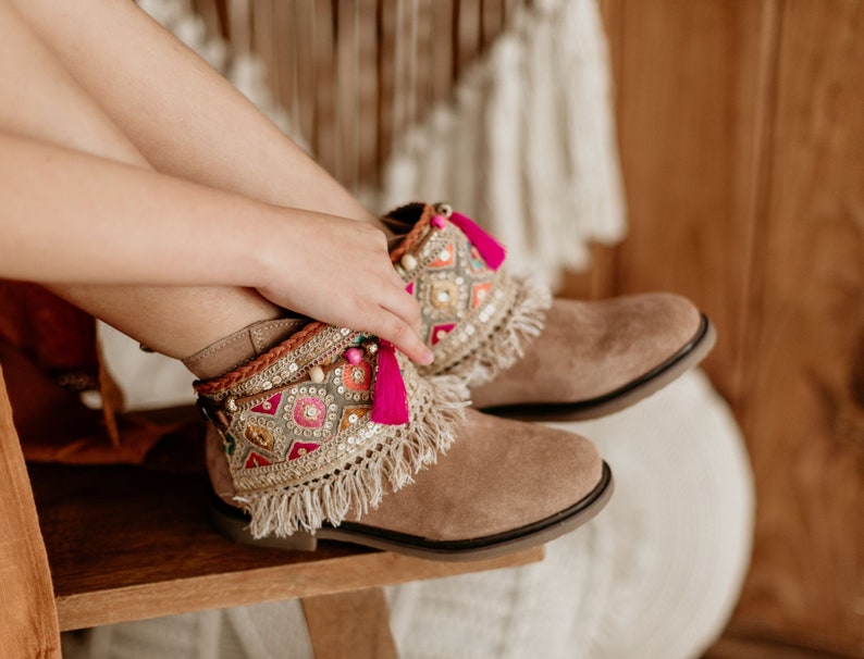 Girl's Pink Tribal Pattern Boot Cuffs