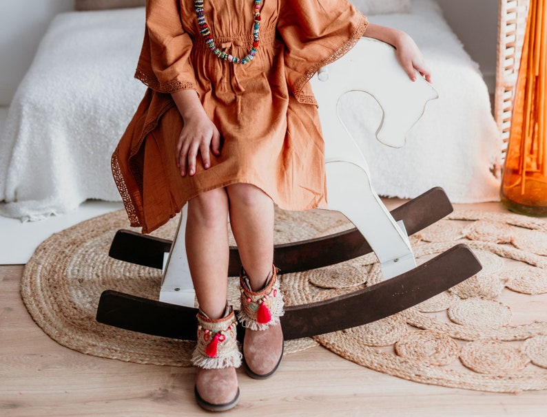 Girl's Pink Tribal Pattern Boot Cuffs