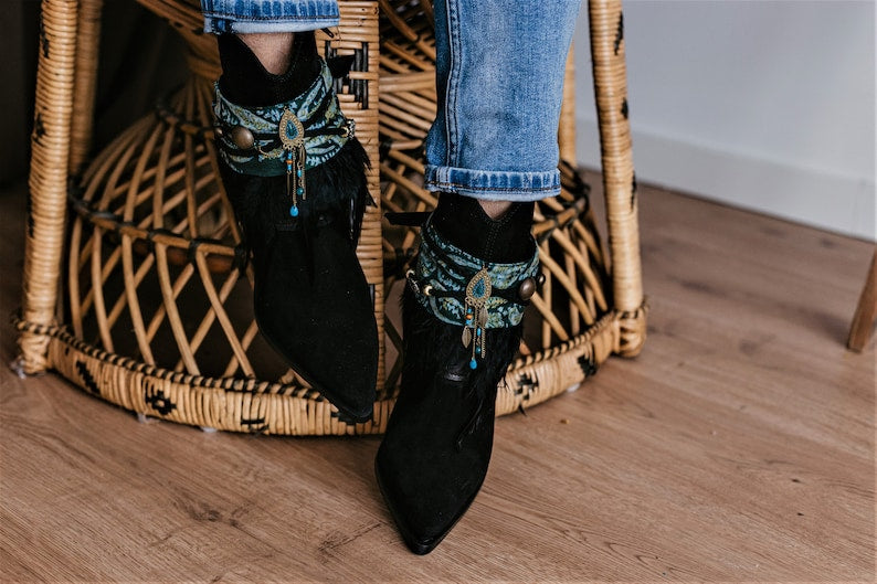 Handcrafted Ethnic Tribal Inspired Boot Covers Cuffs