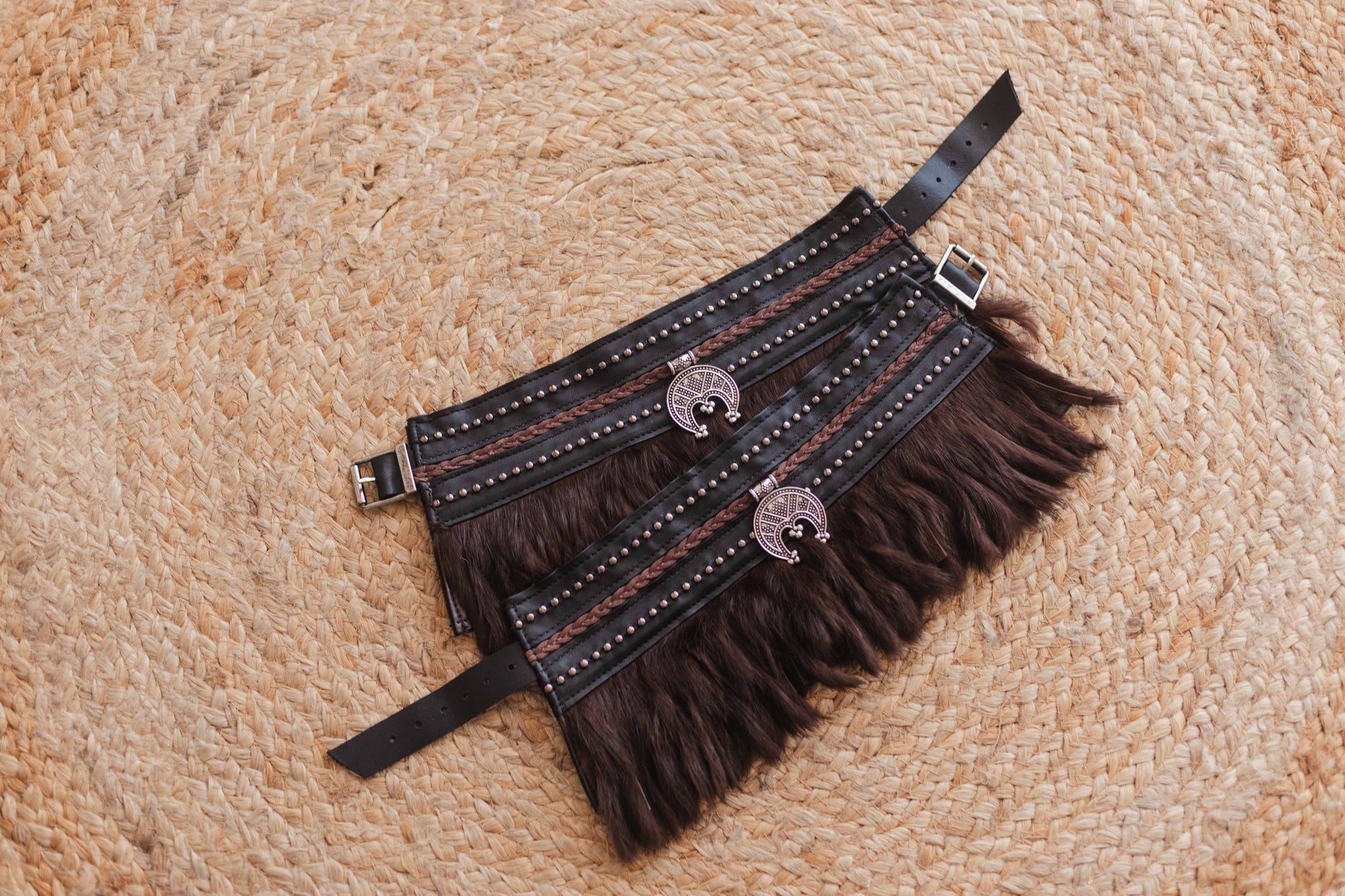Leather Fur Western Fringe Boots