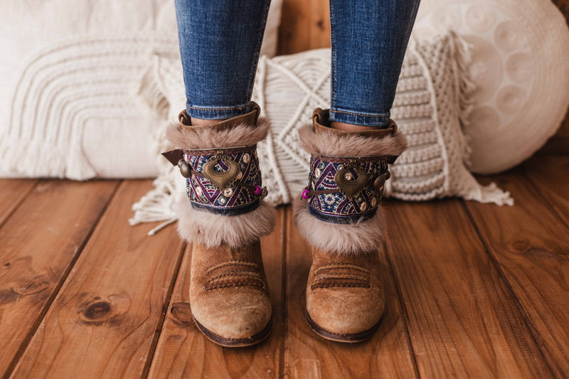 Mirror Accent & Fur Trim Western Boot