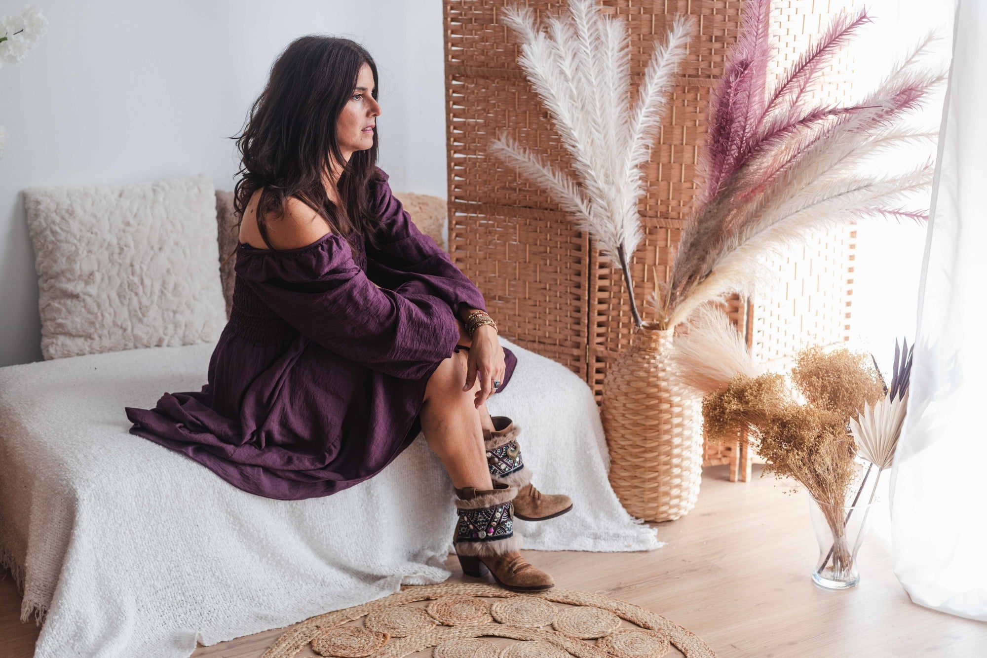 Mirror Accent & Fur Trim Western Boot