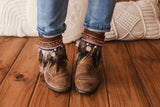 Multicolored Beaded Trim Perfect Cowgirl Boot