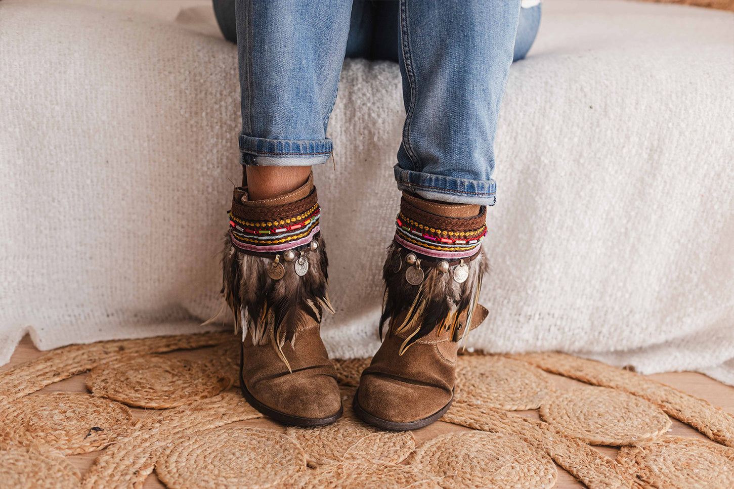 Multicolored Beaded Trim Perfect Cowgirl Boot