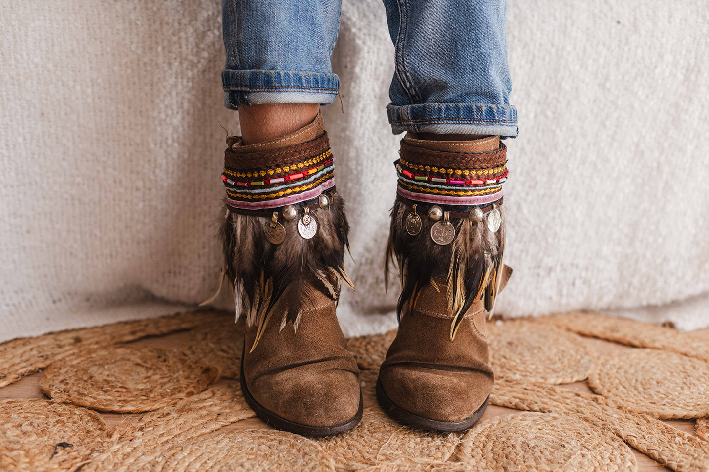Multicolored Beaded Trim Perfect Cowgirl Boot