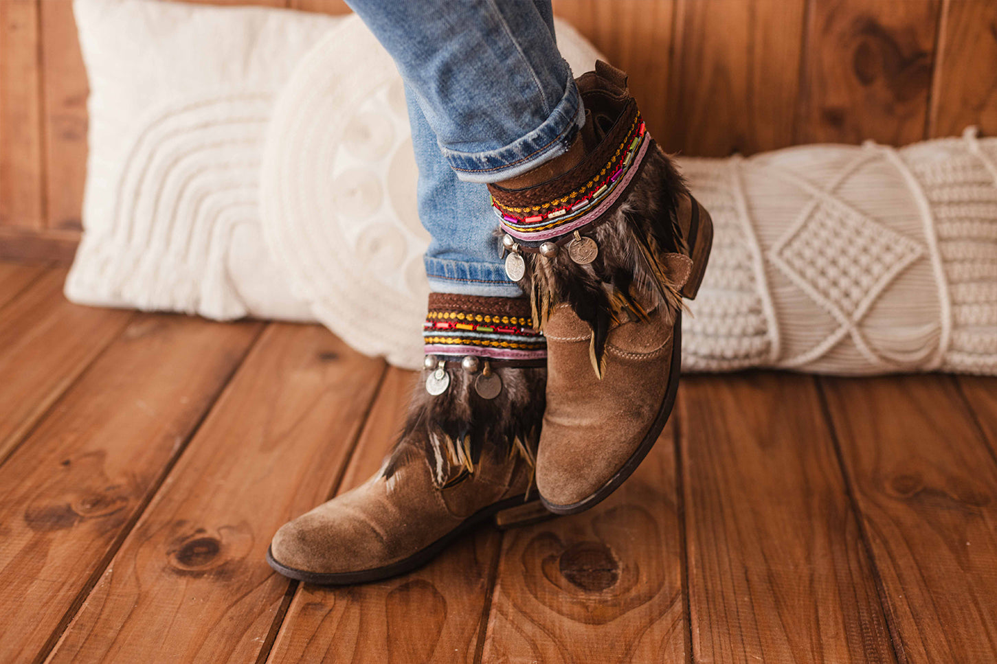 Multicolored Beaded Trim Perfect Cowgirl Boot