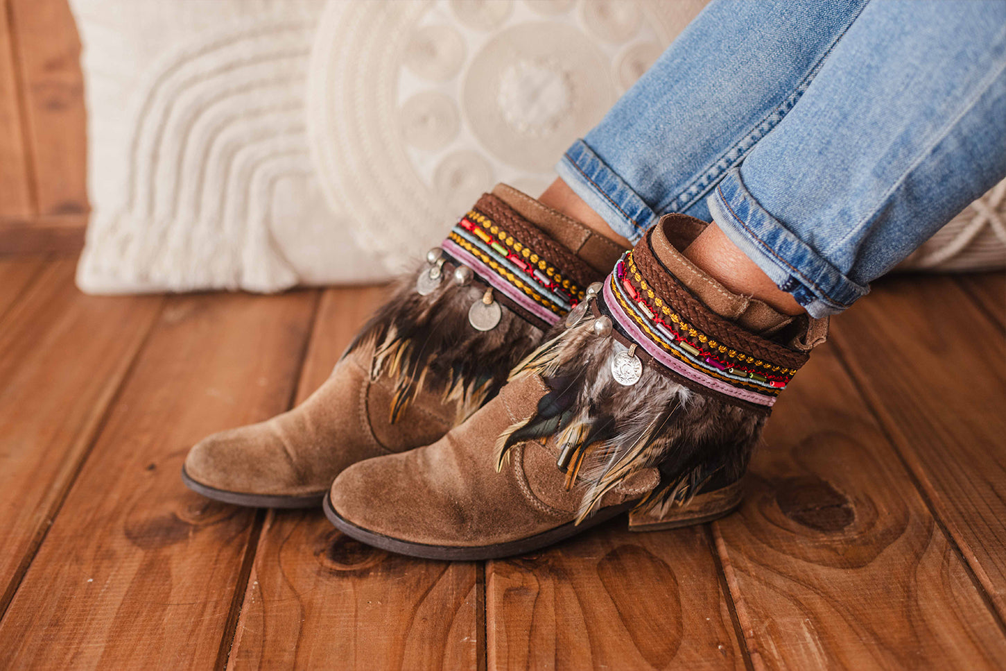 Multicolored Beaded Trim Perfect Cowgirl Boot