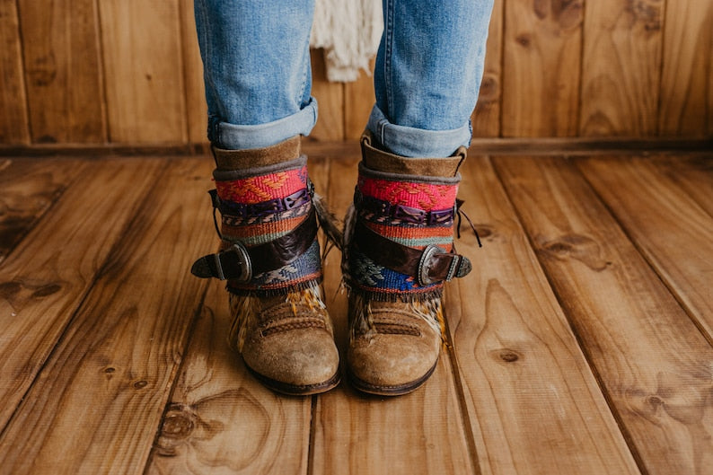 Native American Tribal Ankle Boot Cuffs