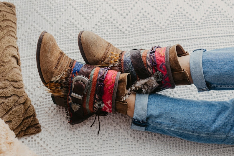 Native American Tribal Ankle Boot Cuffs