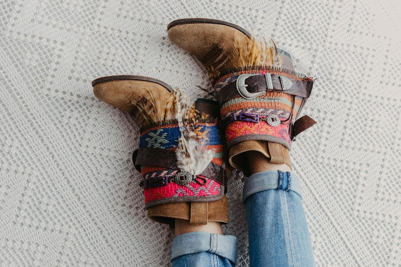Native American Tribal Ankle Boot Cuffs