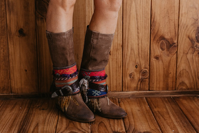 Native American Tribal Ankle Boot Cuffs