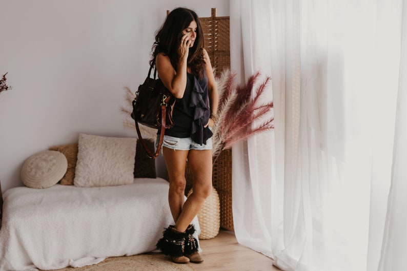 Native Dreamcatcher Beaded Feather Boot Covers