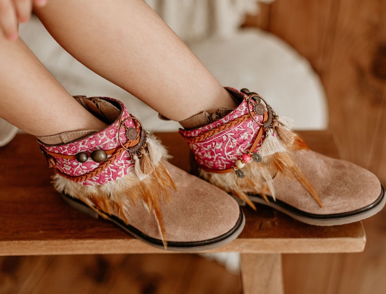 Pink Vibrant Tribal Design Girl Child Boot Covers