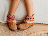 Pink Vibrant Tribal Design Girl Child Boot Covers