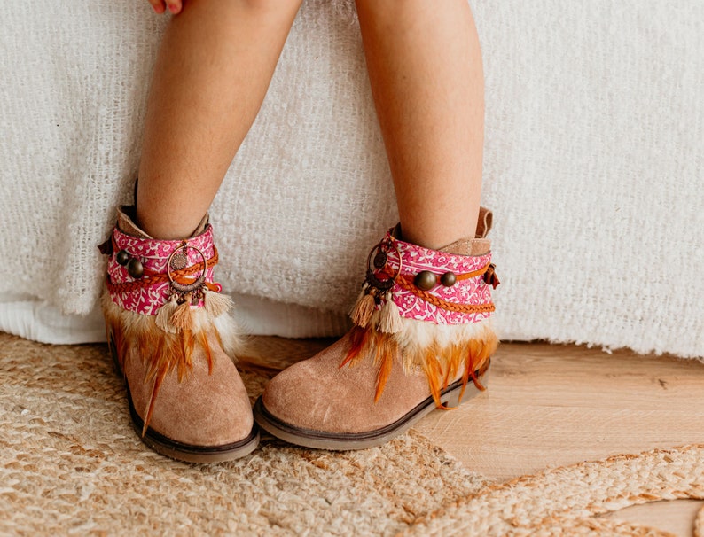 Pink Vibrant Tribal Design Girl Child Boot Covers