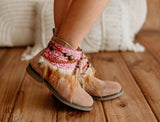 Pink Vibrant Tribal Design Girl Child Boot Covers
