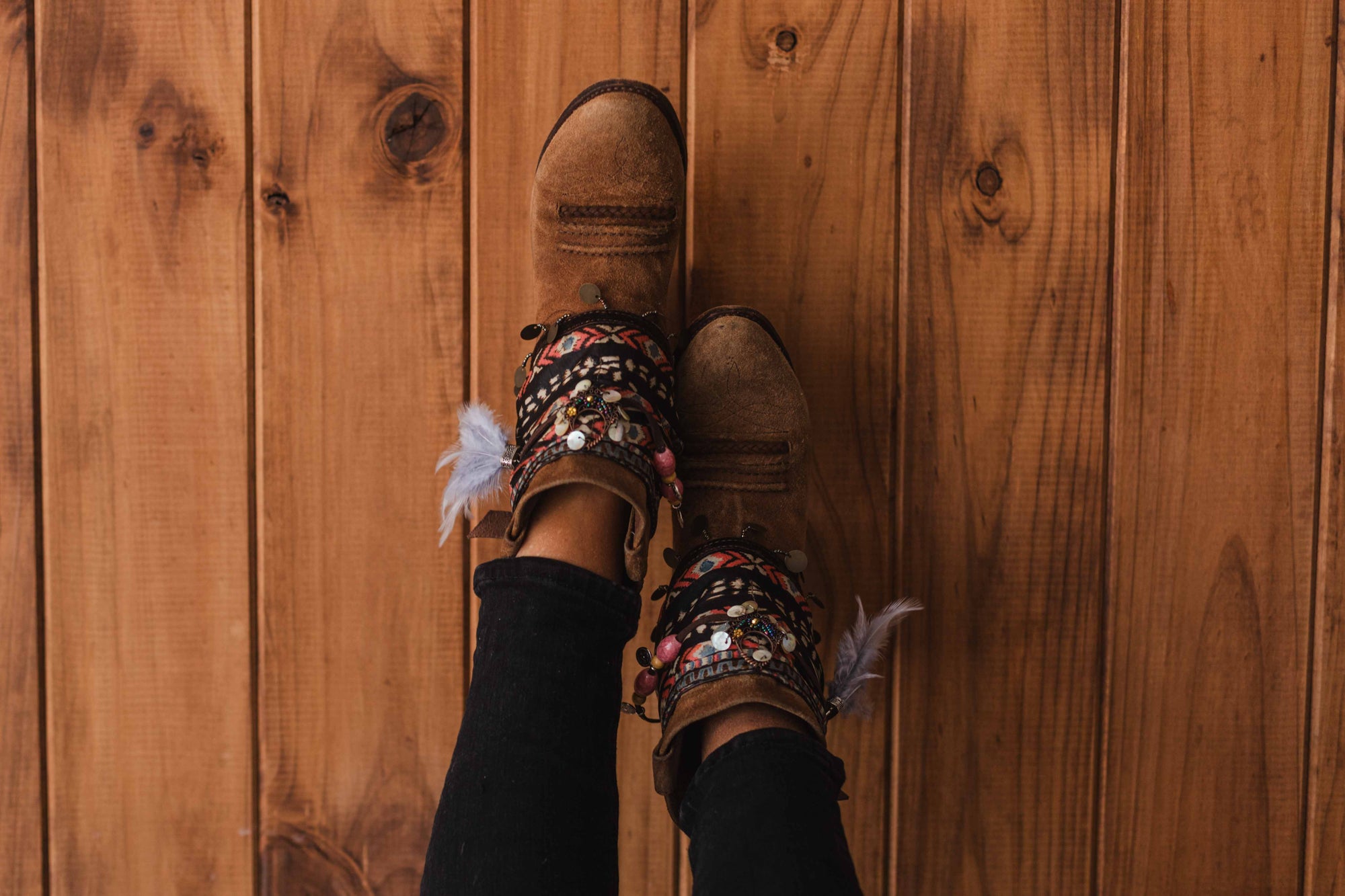 Printed Silk Scarf Coin Accents Unique Boot