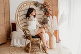 Stunning Purple and Orange Feather Fringe Sandal Ankle Ties