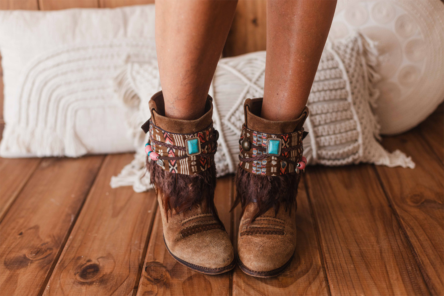 Turquoise Cuffs Decorative Boot