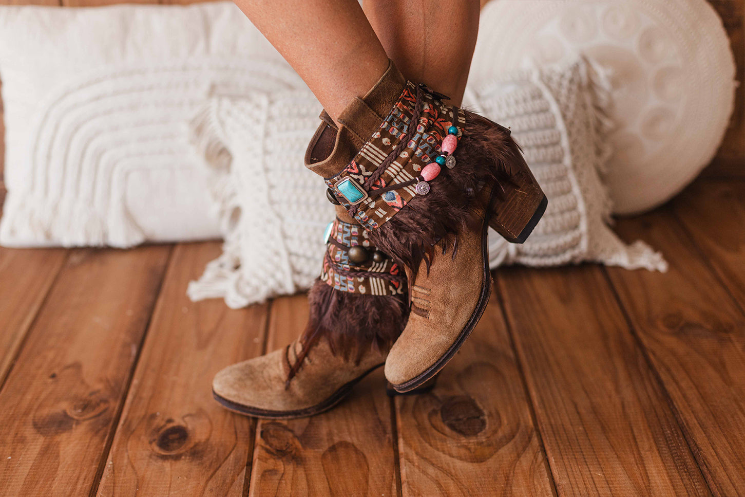 Turquoise Cuffs Decorative Boot