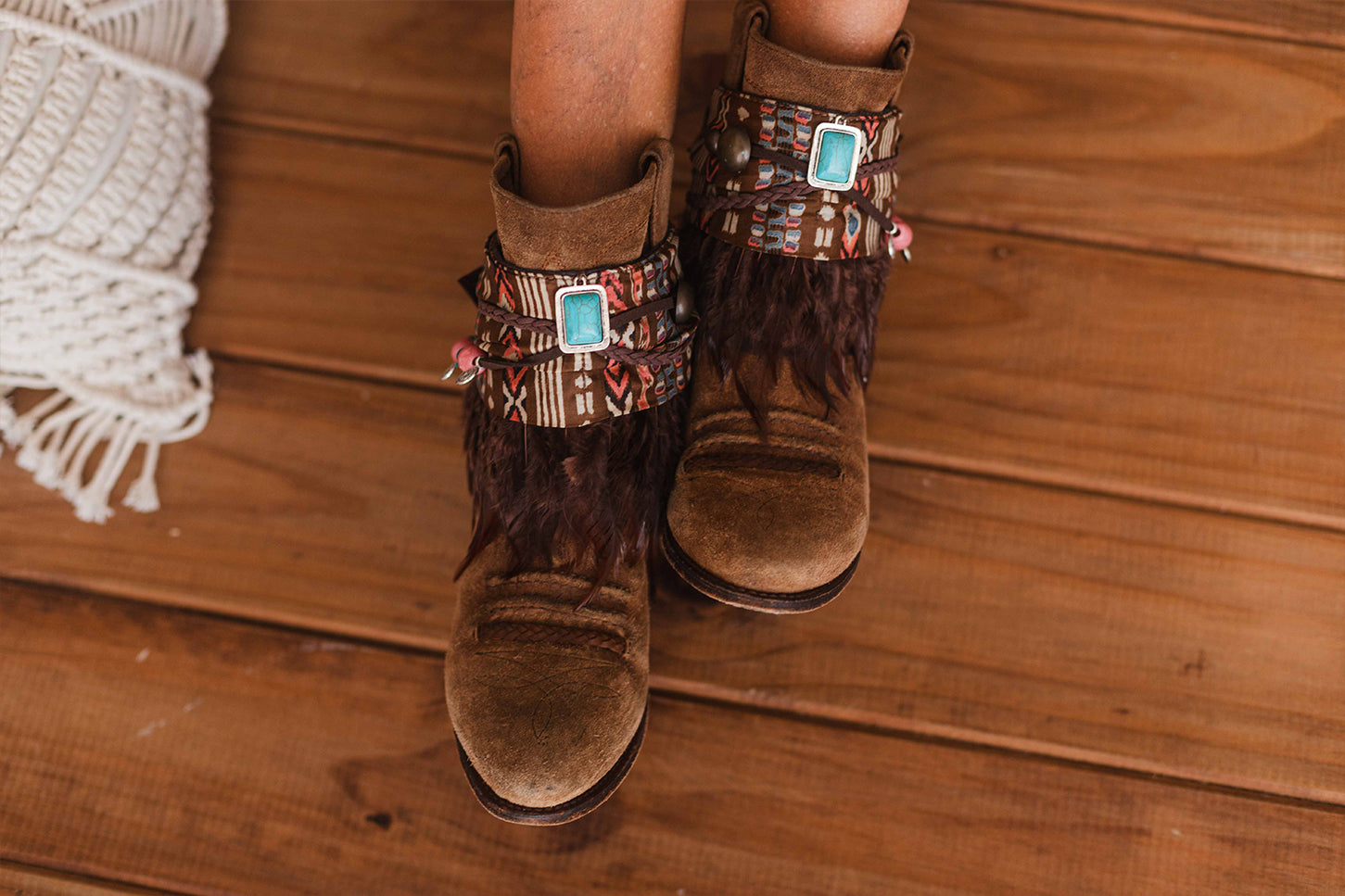 Turquoise Cuffs Decorative Boot