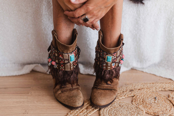 Turquoise Cuffs Decorative Boot