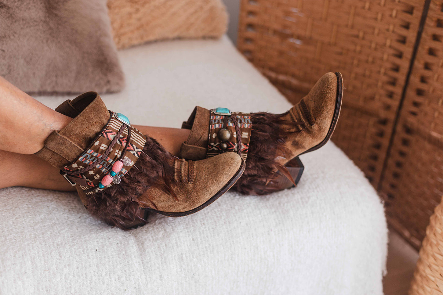 Turquoise Cuffs Decorative Boot