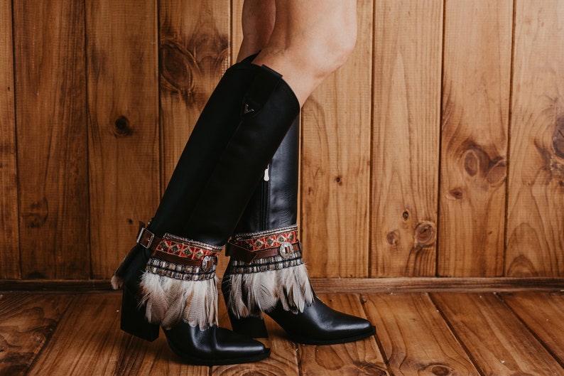 Western Leather Charm Boot Covers