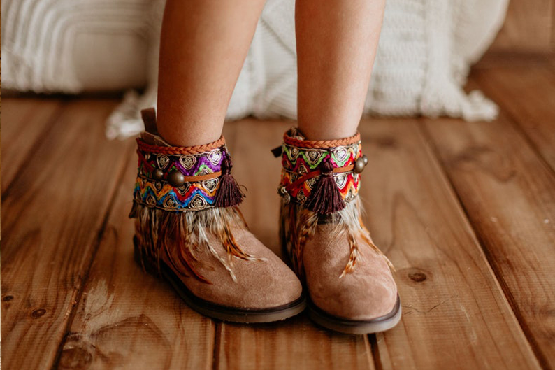 Colorful Little Girl Tribal Boot Cuffs